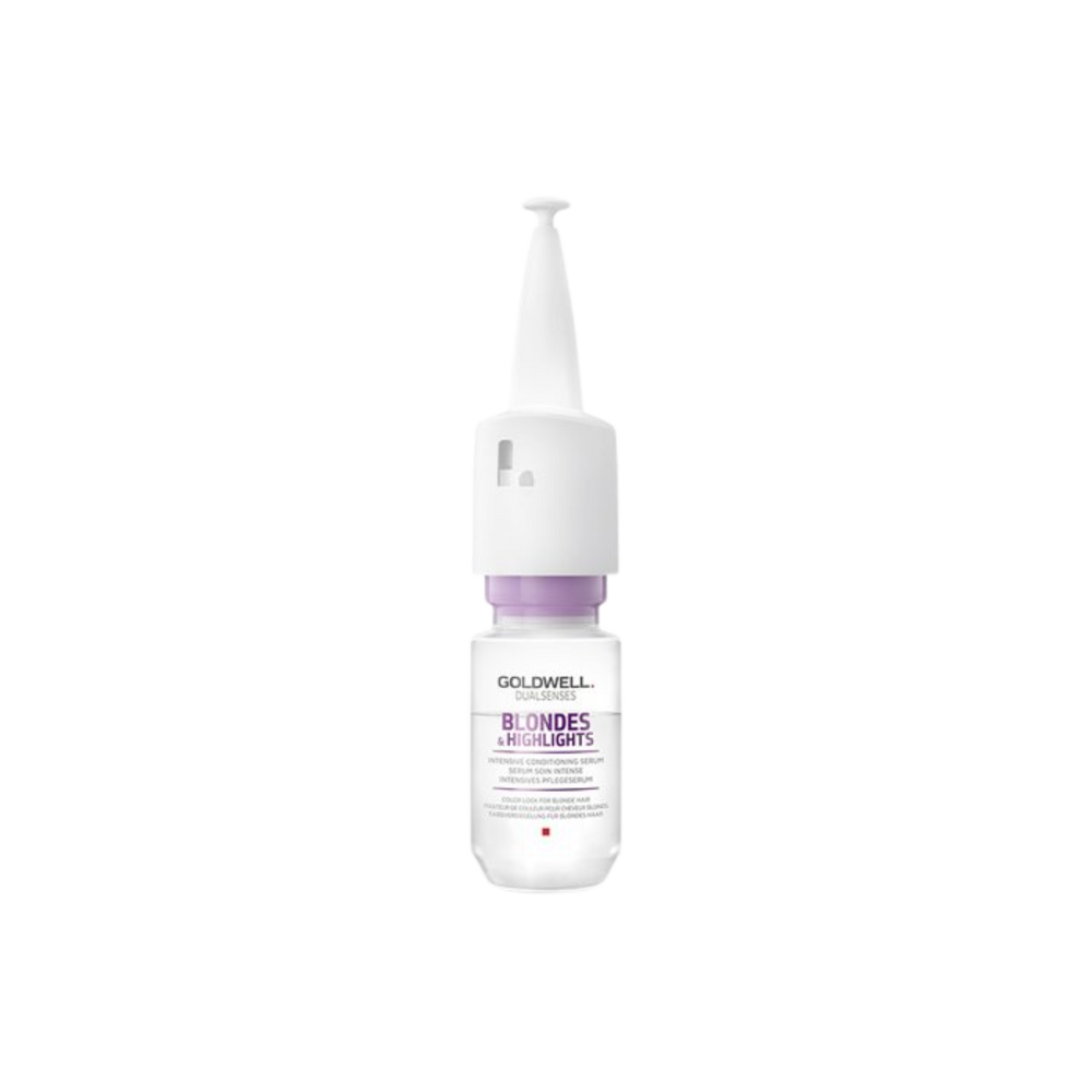 Flacon du sérum Goldwell Dualsenses Intensive Conditioning Serum Blondes & Highlights 18 ml pour cheveux blonds éclatants