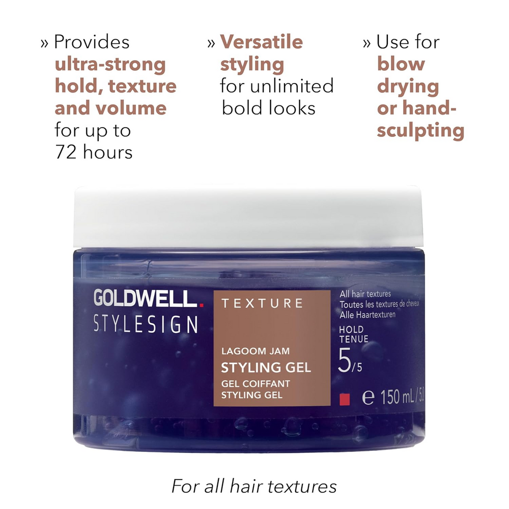 Pot de 150 ml de Goldwell StyleSign Lagoom Jam – gel coiffant volume et texture.