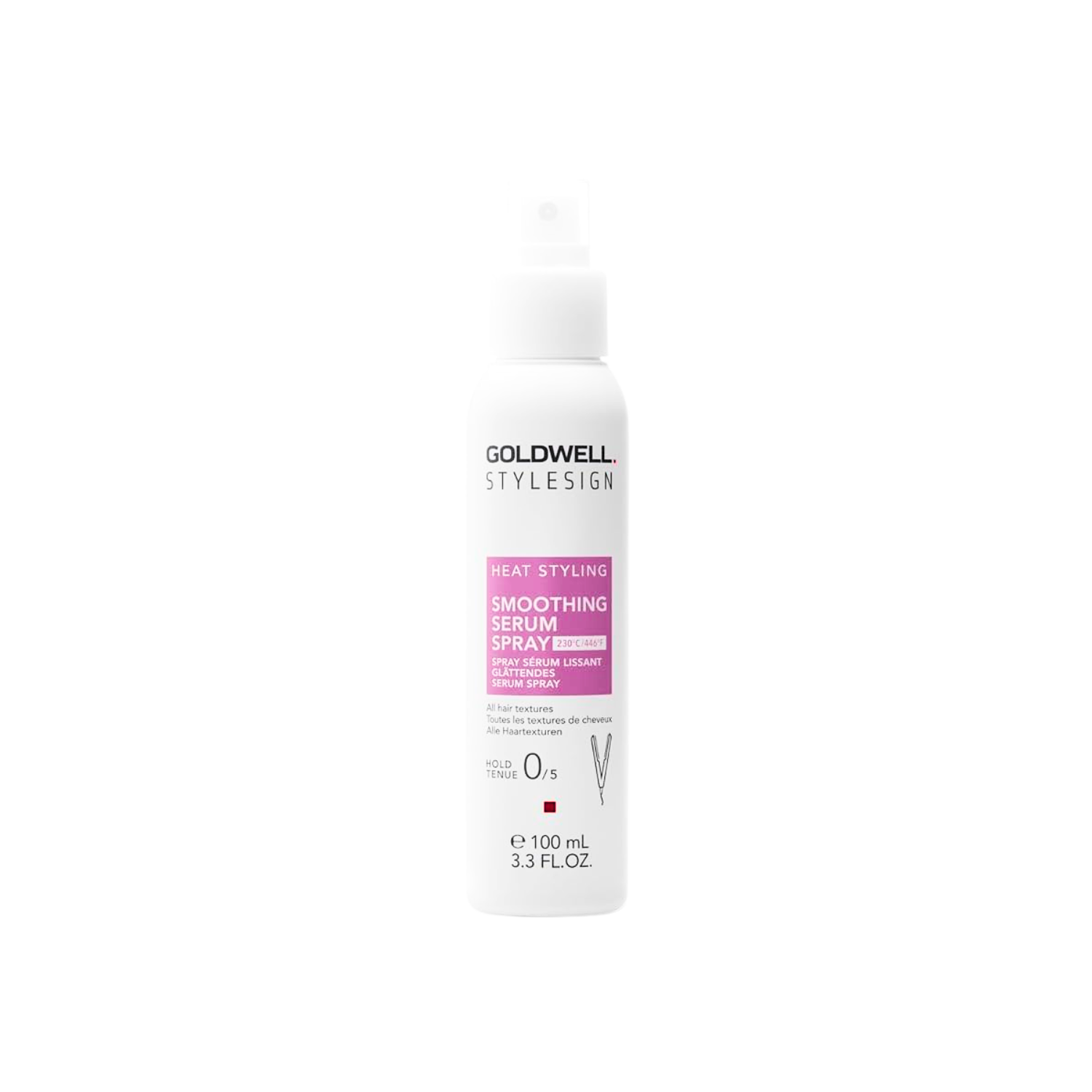Flacon Spray Sérum Lissant Goldwell StyleSign 100 ml sur fond clair