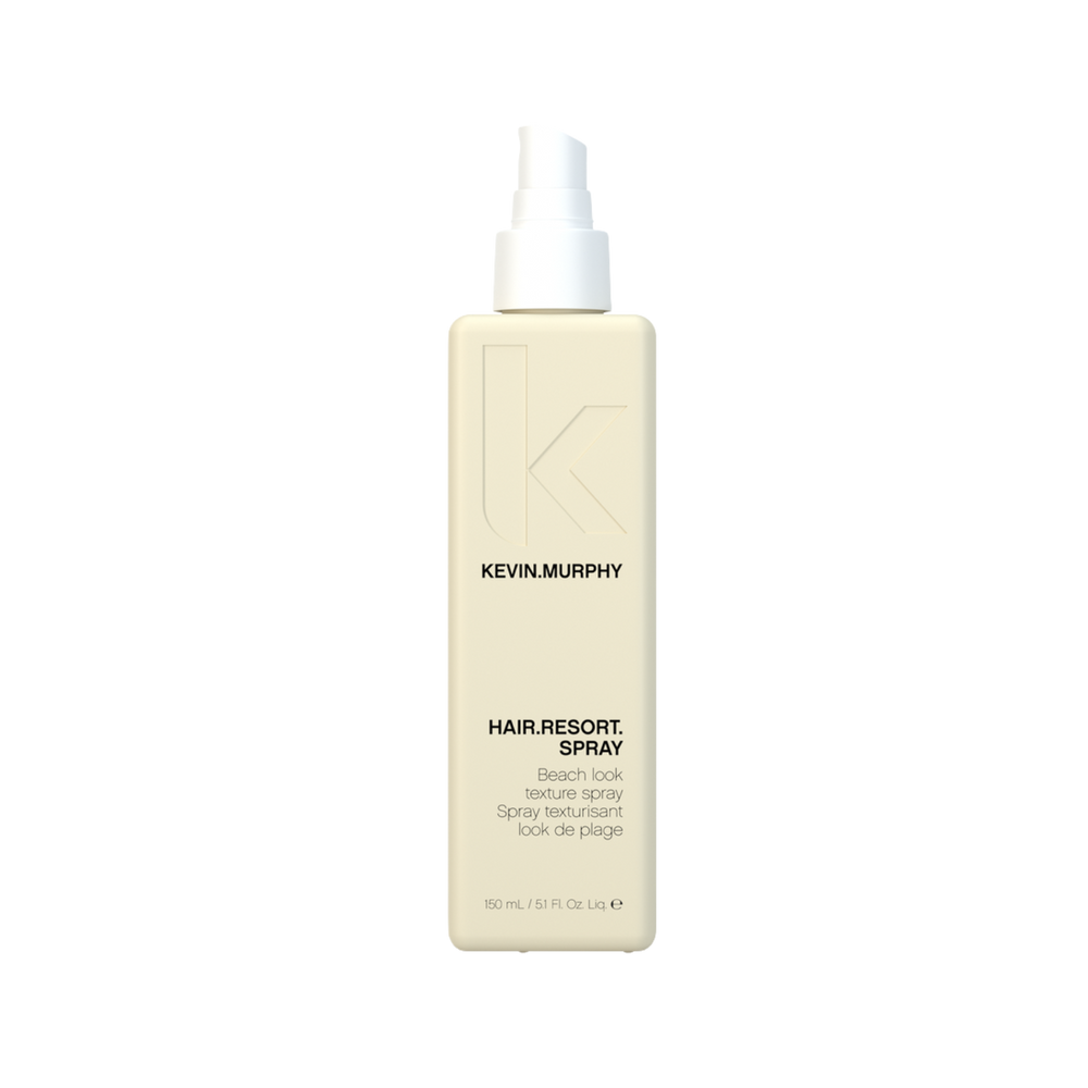 Flacon jaune de HAIR.RESORT.SPRAY Kevin Murphy, spray texturisant effet plage »