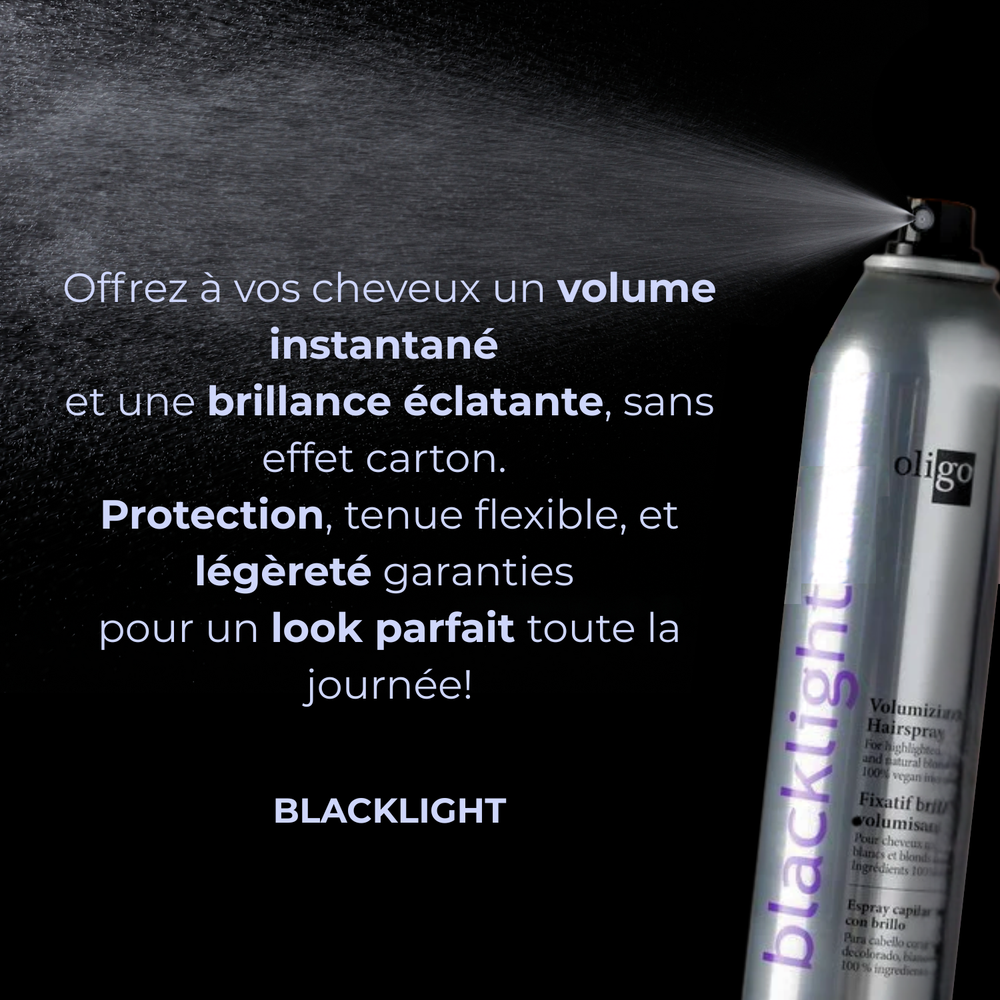 “Aérosol Oligo Volumizing Shine Hairspray – spray volume et brillance”
