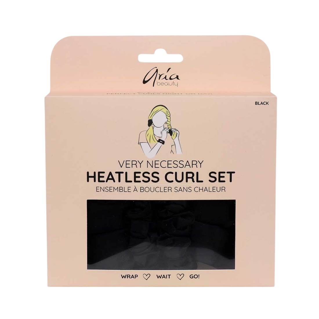 Very Necessary Heatless Curl Set Aria Beauty – couleur noire
