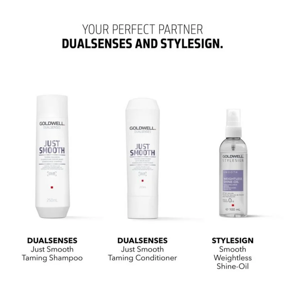 Flacon Huile Brillance Légère Goldwell Stylesign 50 ml avec étiquette visible