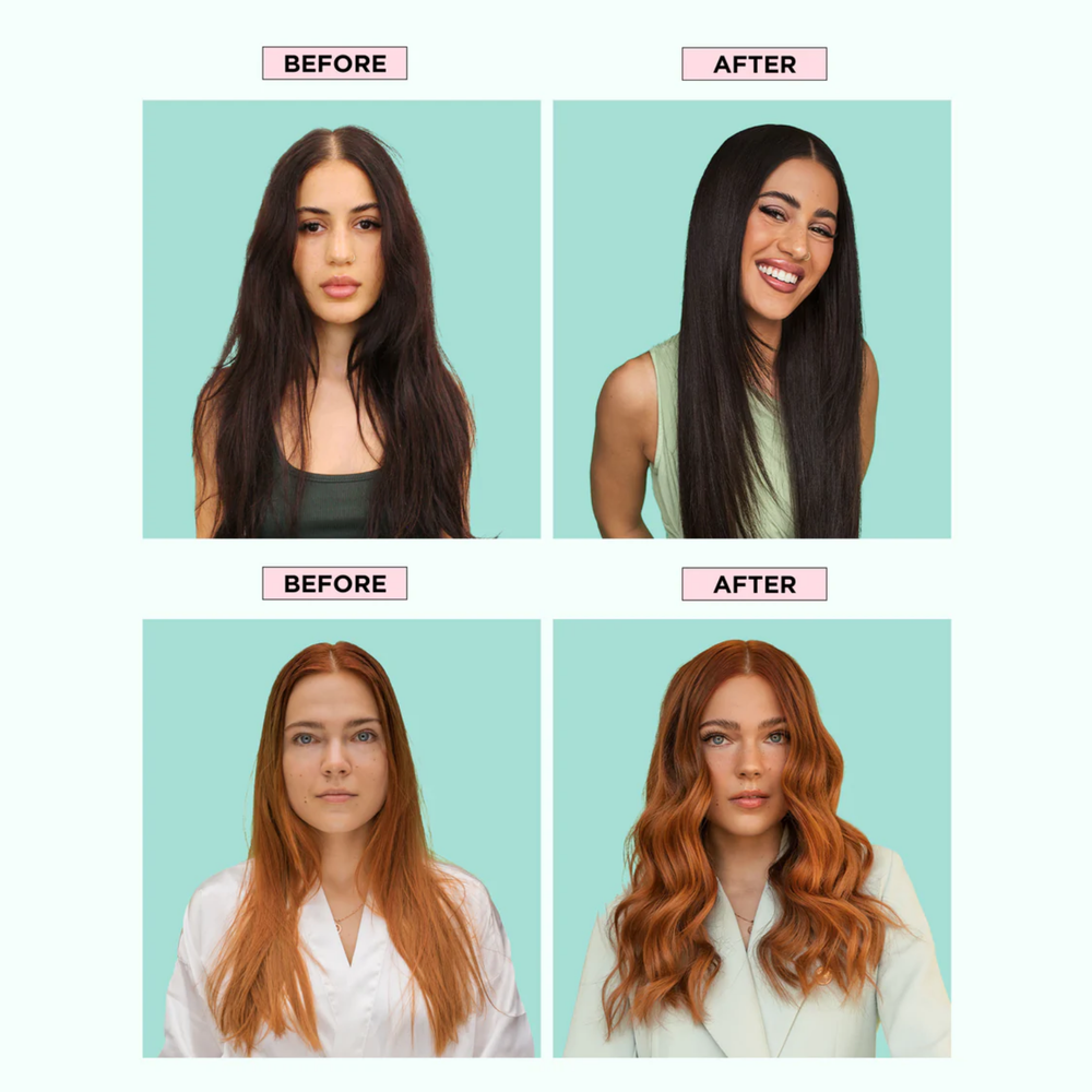 Bouteille élégante de l’huile Gloss.Me de Design.Me, formule légère qui nourrit, lisse et apporte brillance et éclat aux cheveux sans les alourdir.