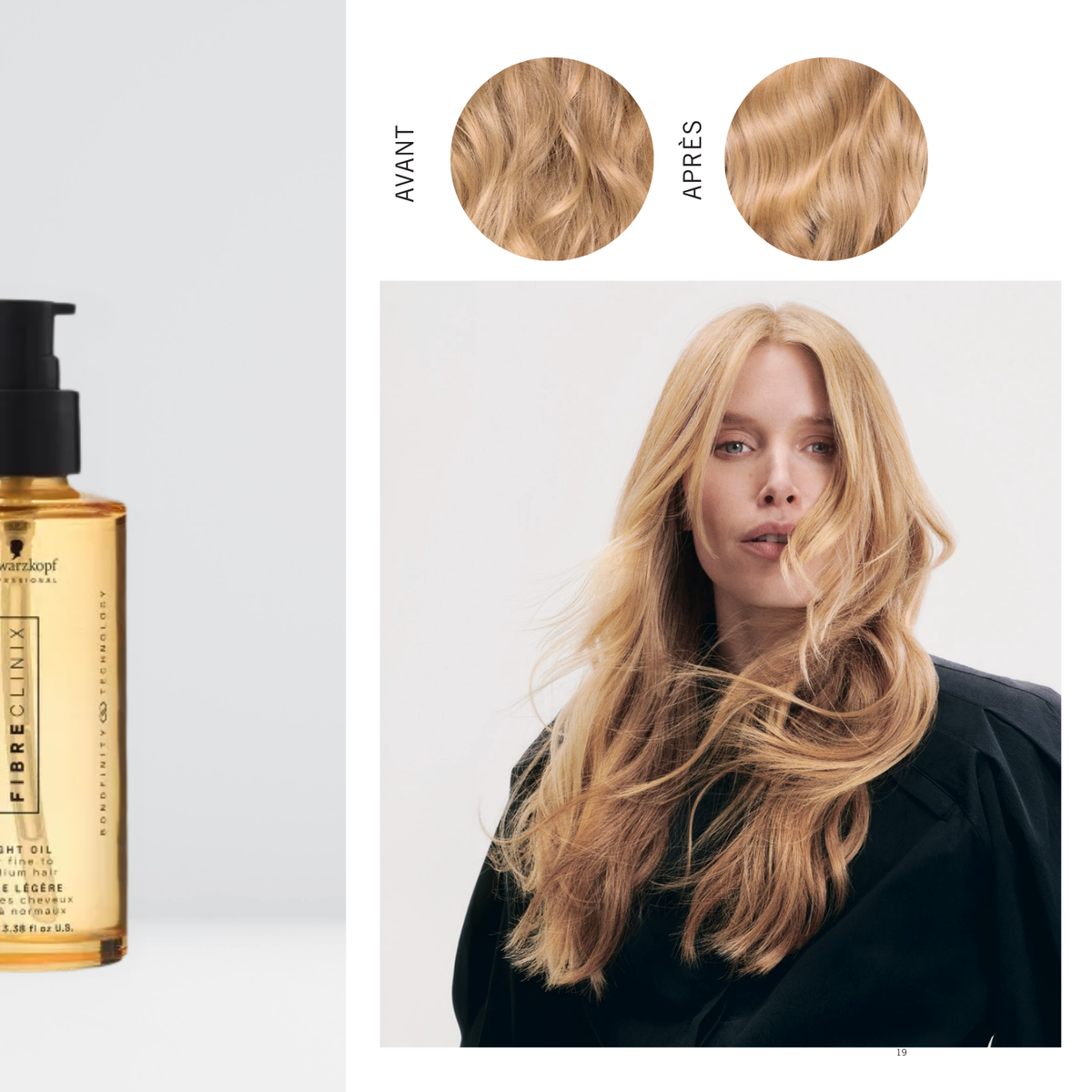 Huile Légère Bondfinity Fibre Clinix 100 ml en flacon transparent.