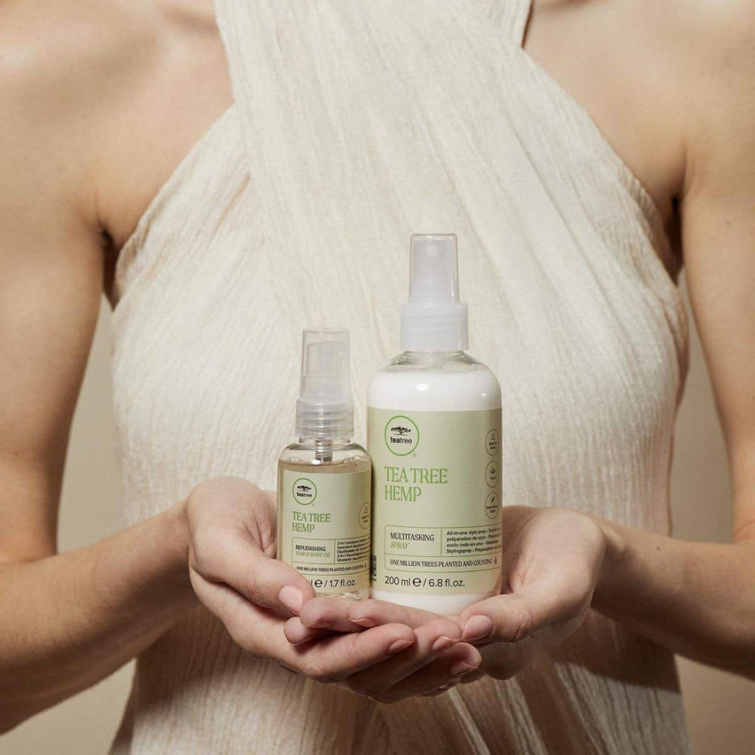 Huile hydratante multi-usage chanvre tea tree cheveux peau