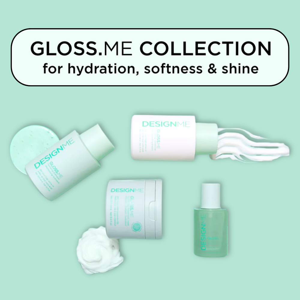 Flacon d’huile capillaire GLOSS.ME DESIGNME, texture légère, cheveux brillants et sans frisottis