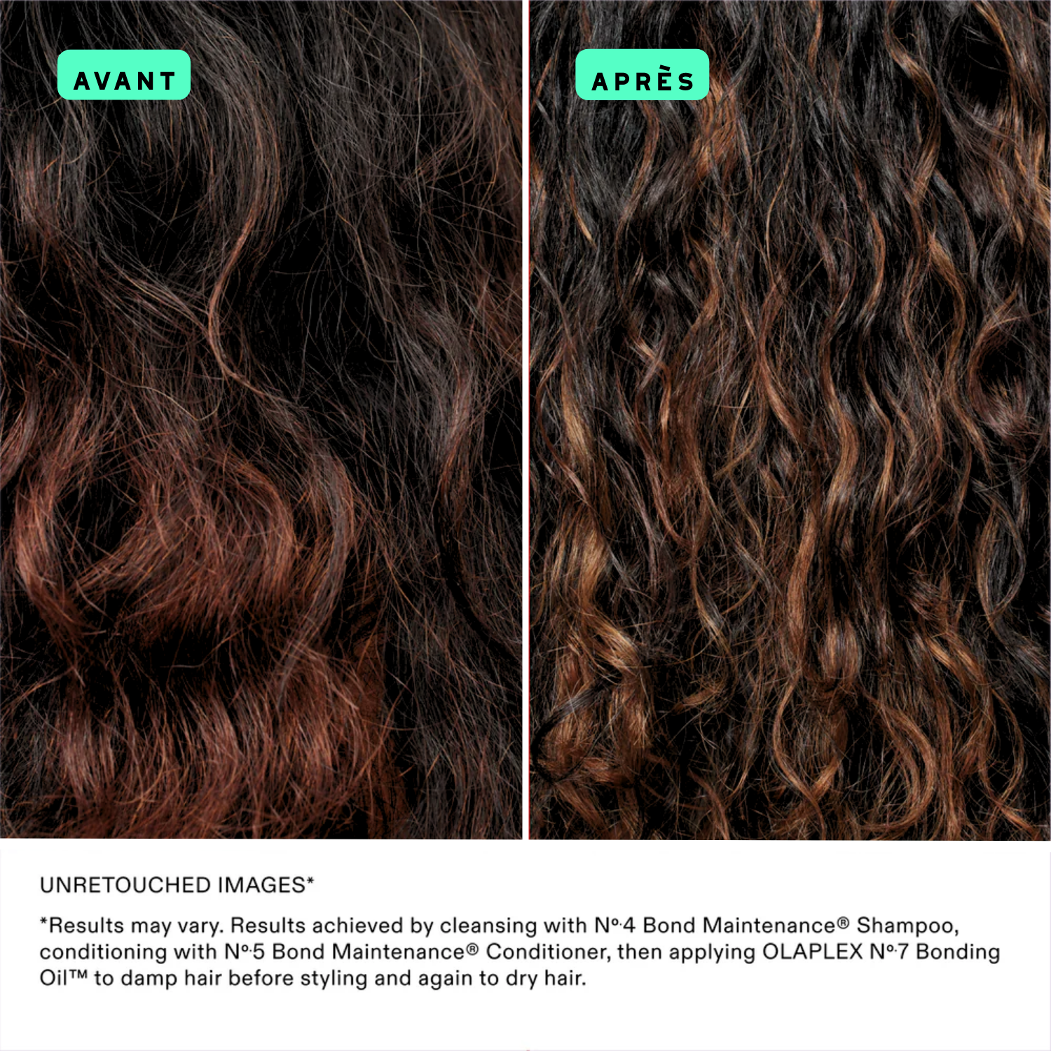 Flacon de l’huile coiffante Olaplex N° 7 Bonding Oil posé sur fond neutre