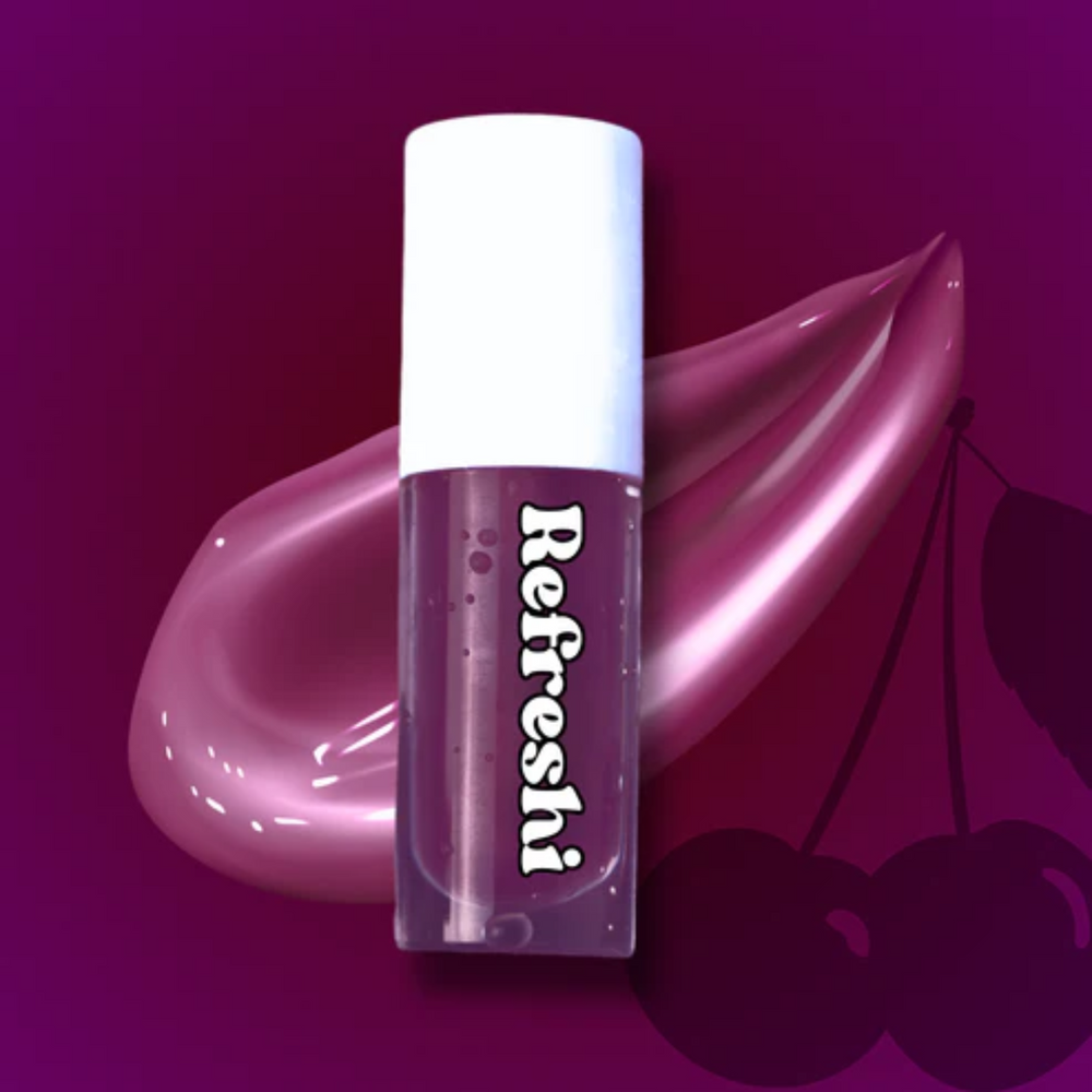 Tube d’huile à lèvres teintée Lovely Refreshi, fini brillant mauve et texture nourrissante

