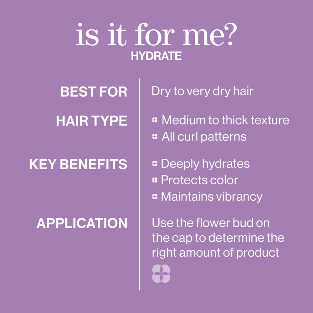 Revitalisant Hydrate Conditioner Pureology 266 ml, soin hydratant vegan sans sulfates pour cheveux secs et colorés