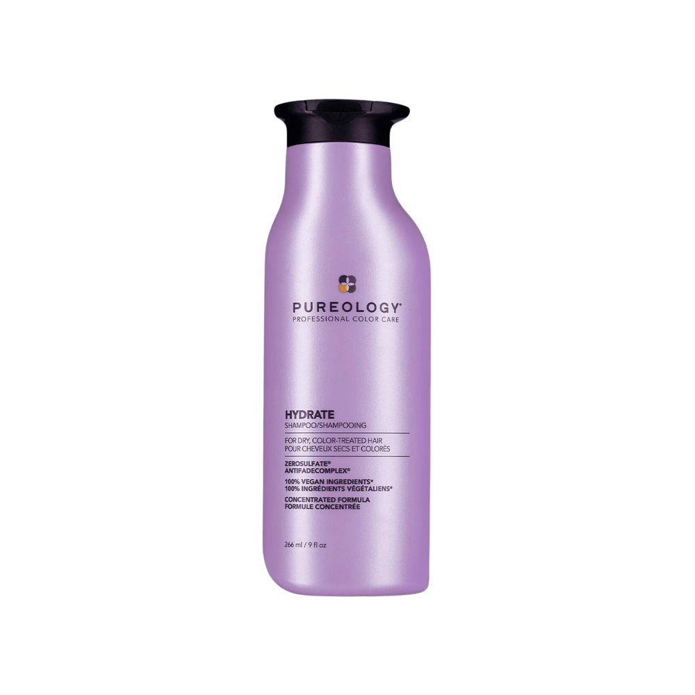 « Flacon de Hydrate Shampoo Pureology – shampoing hydratant sans sulfates, vegan, pour cheveux secs et colorés »