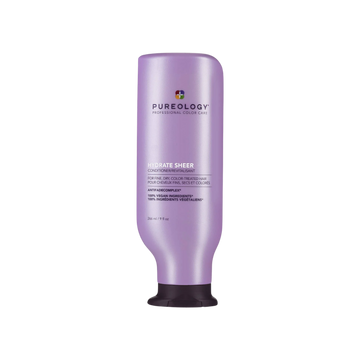 Flacon de Pureology Hydrate Sheer Conditioner 266 ml pour cheveux fins colorés