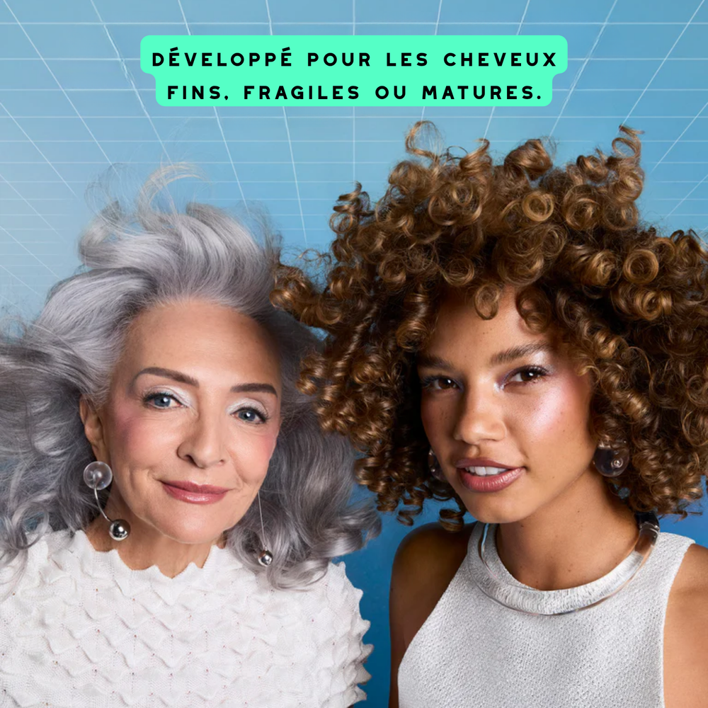 Spray volumisateur K18 AstroLift Reparative Volume 118 ml, flacon blanc et bleu, soin volumisant sans résidu.

