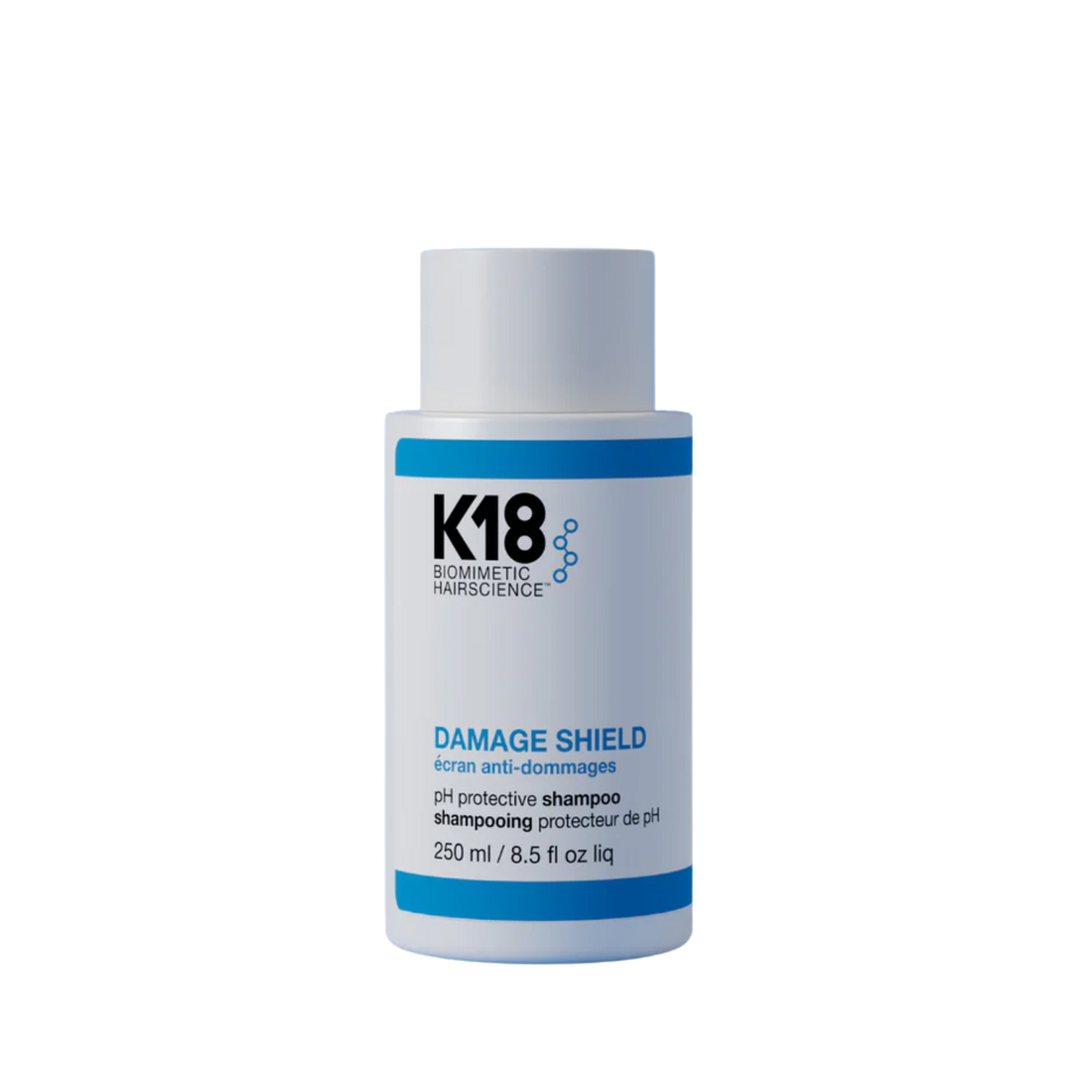 Flacon de shampooing K18 Damage Shield, soin protecteur et réparateur pour cheveux abîmés

