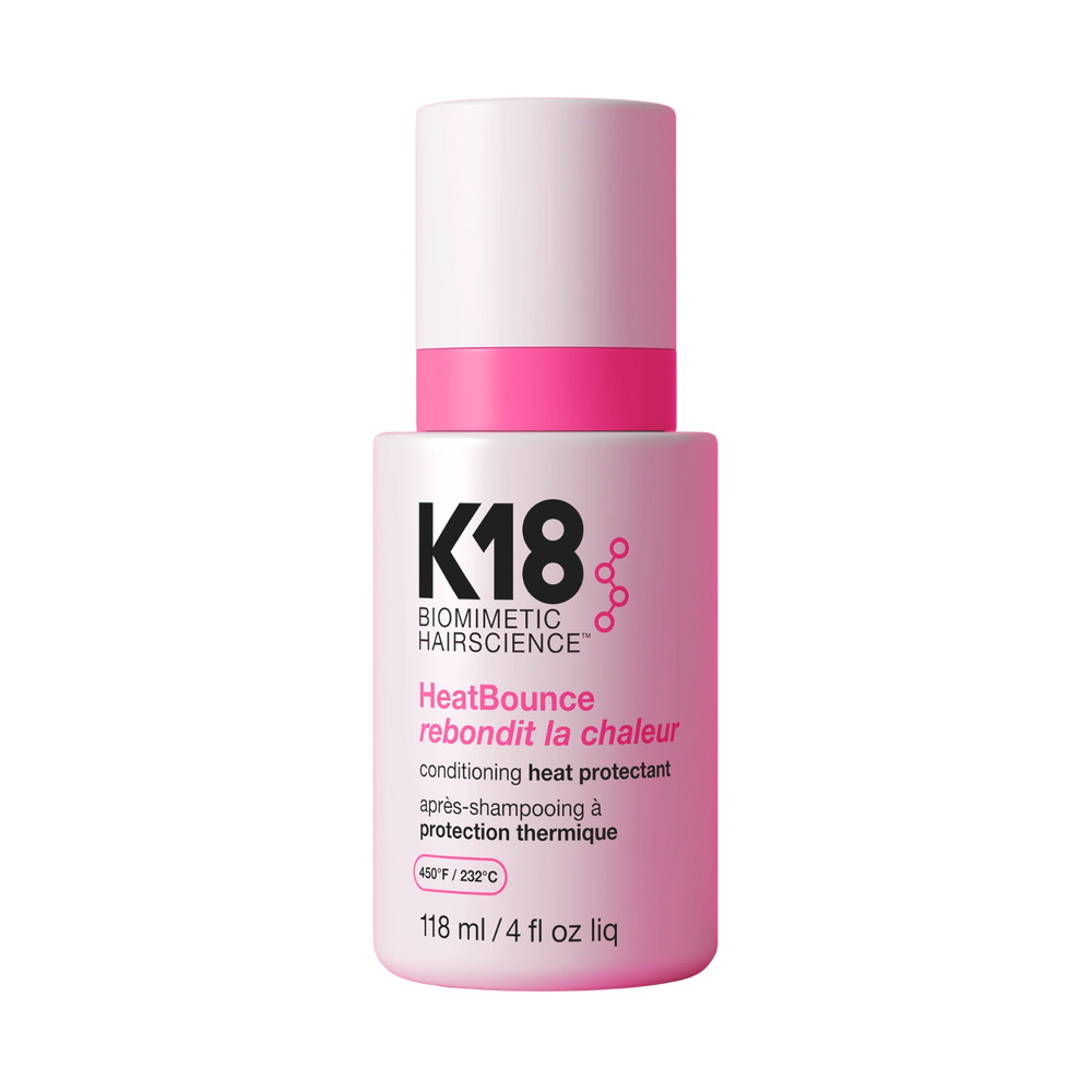 Bouteille de K18 HeatBounce – protecteur thermique leave‑in, usage avant fer ou sèche‑cheveux