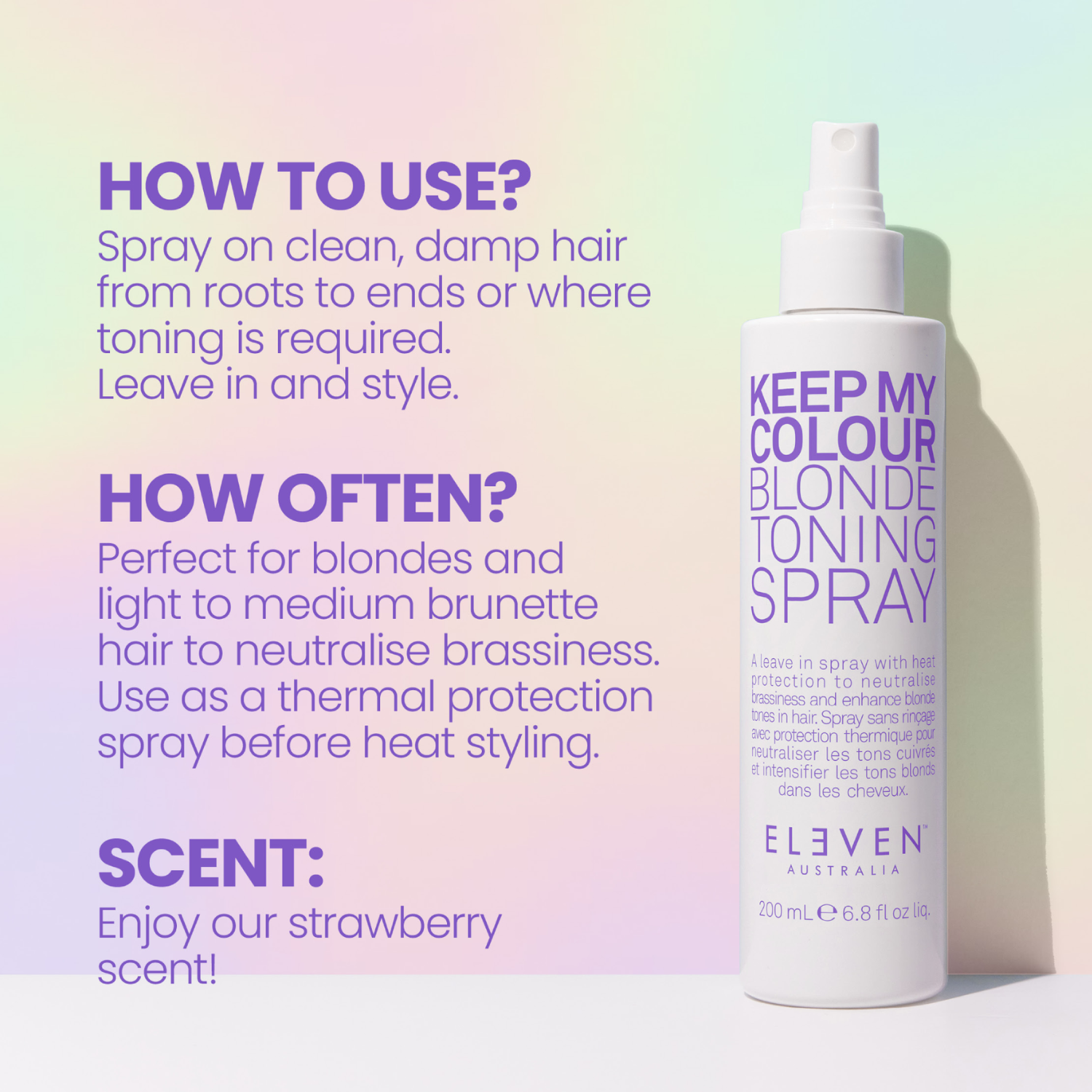 Spray tonifiant Keep My Colour Blonde – Eleven Australia – 200 ml