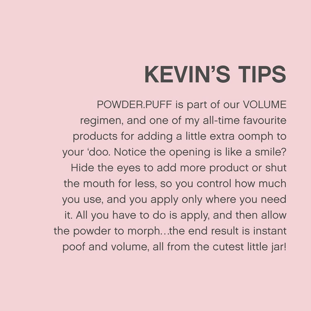Pot de poudre volumisante Kevin Murphy POWDER.PUFF posé sur fond clair