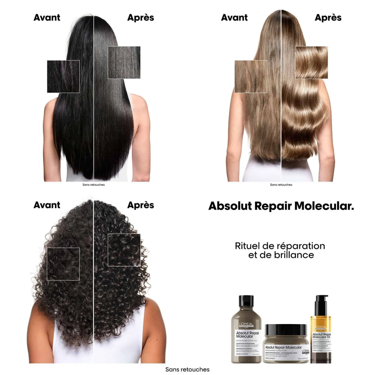 Flacon L’Oréal Professionnel Absolut Repair Molecular Bi-Phase Oil 90 ml – huile réparatrice cheveux abîmés