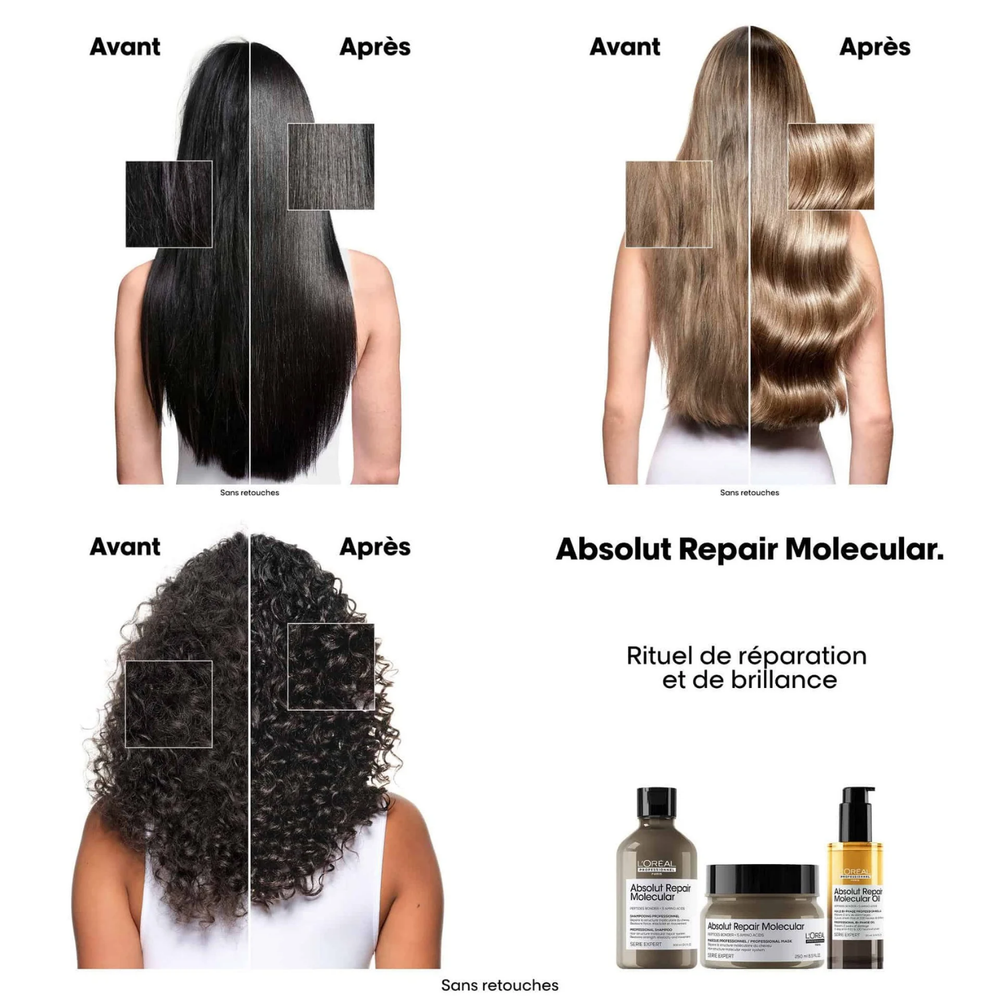 Flacon L’Oréal Professionnel Absolut Repair Molecular Bi-Phase Oil 90 ml – huile réparatrice cheveux abîmés