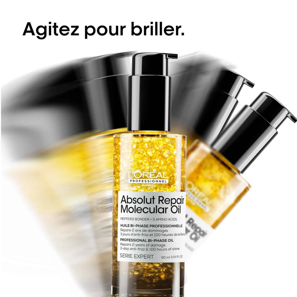 Flacon L’Oréal Professionnel Absolut Repair Molecular Bi-Phase Oil 90 ml – huile réparatrice cheveux abîmés