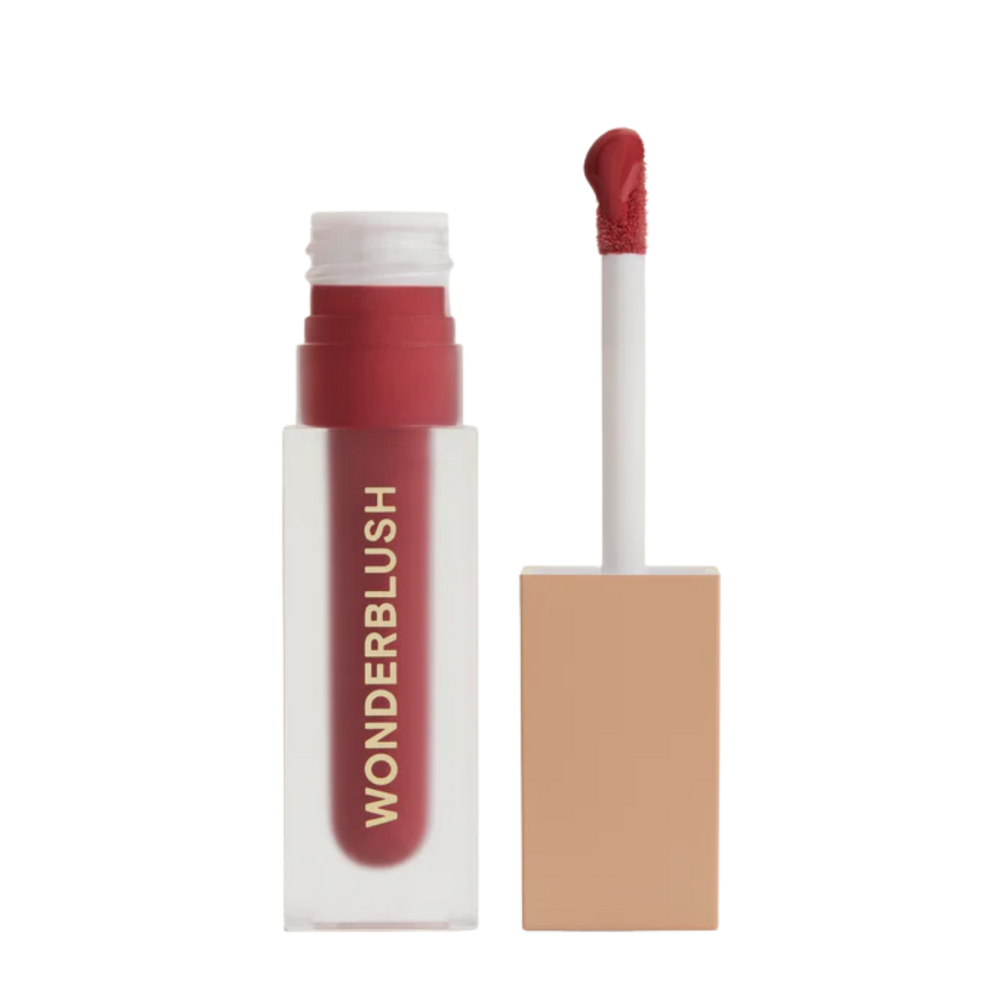 Huile à lèvres La Laque de Wonderblush en teinte abricot, fini brillant et hydratant

