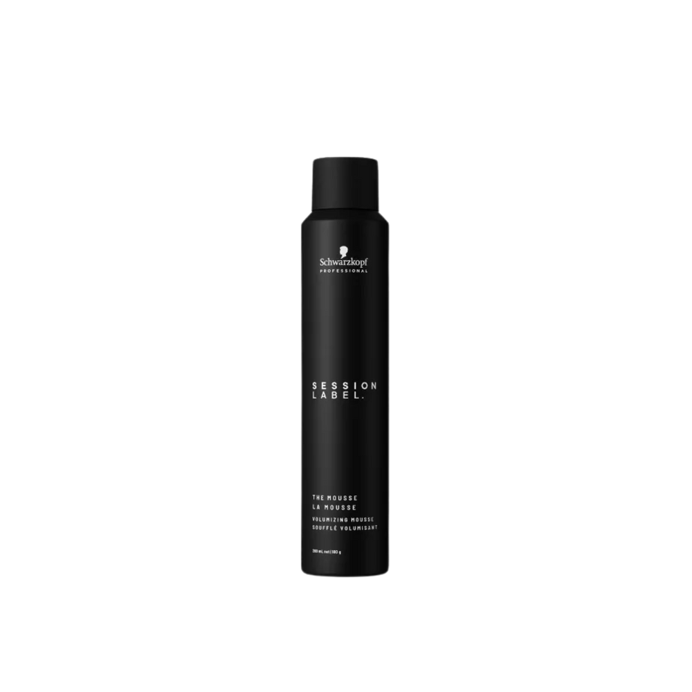 Flacon de La Mousse Session Label – soufflé volumisant vegan, texture légère