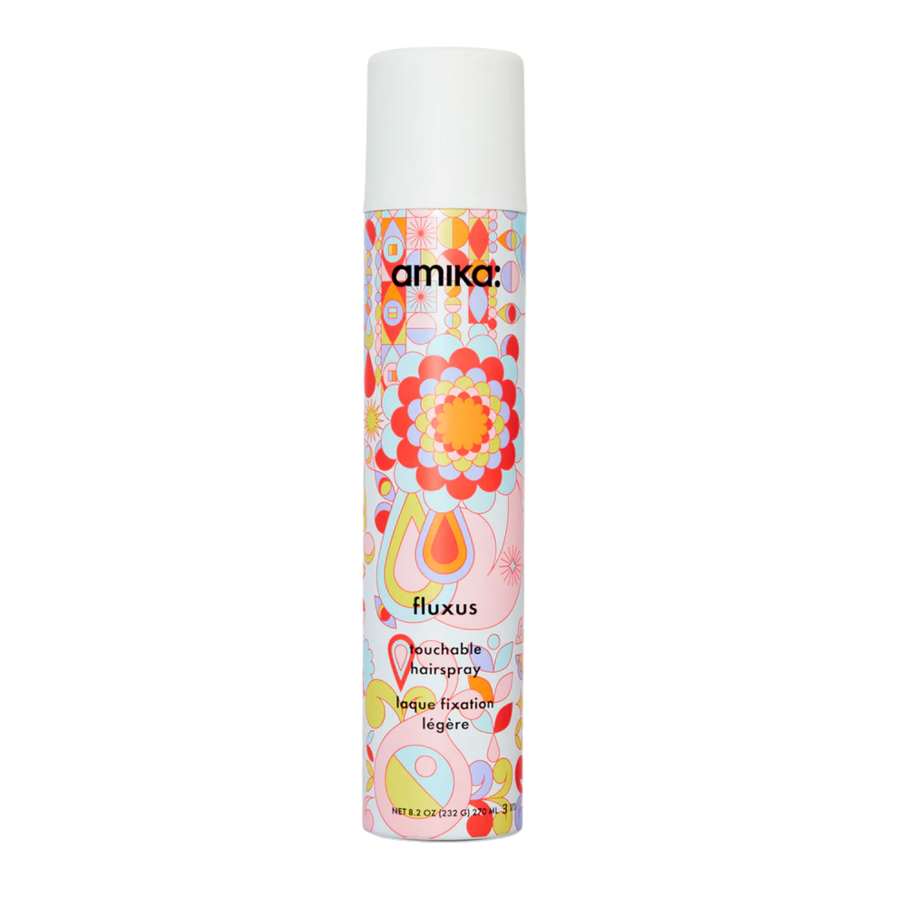 Aérosol de laque amika Fluxus pour tenue légère et coiffure naturelle

