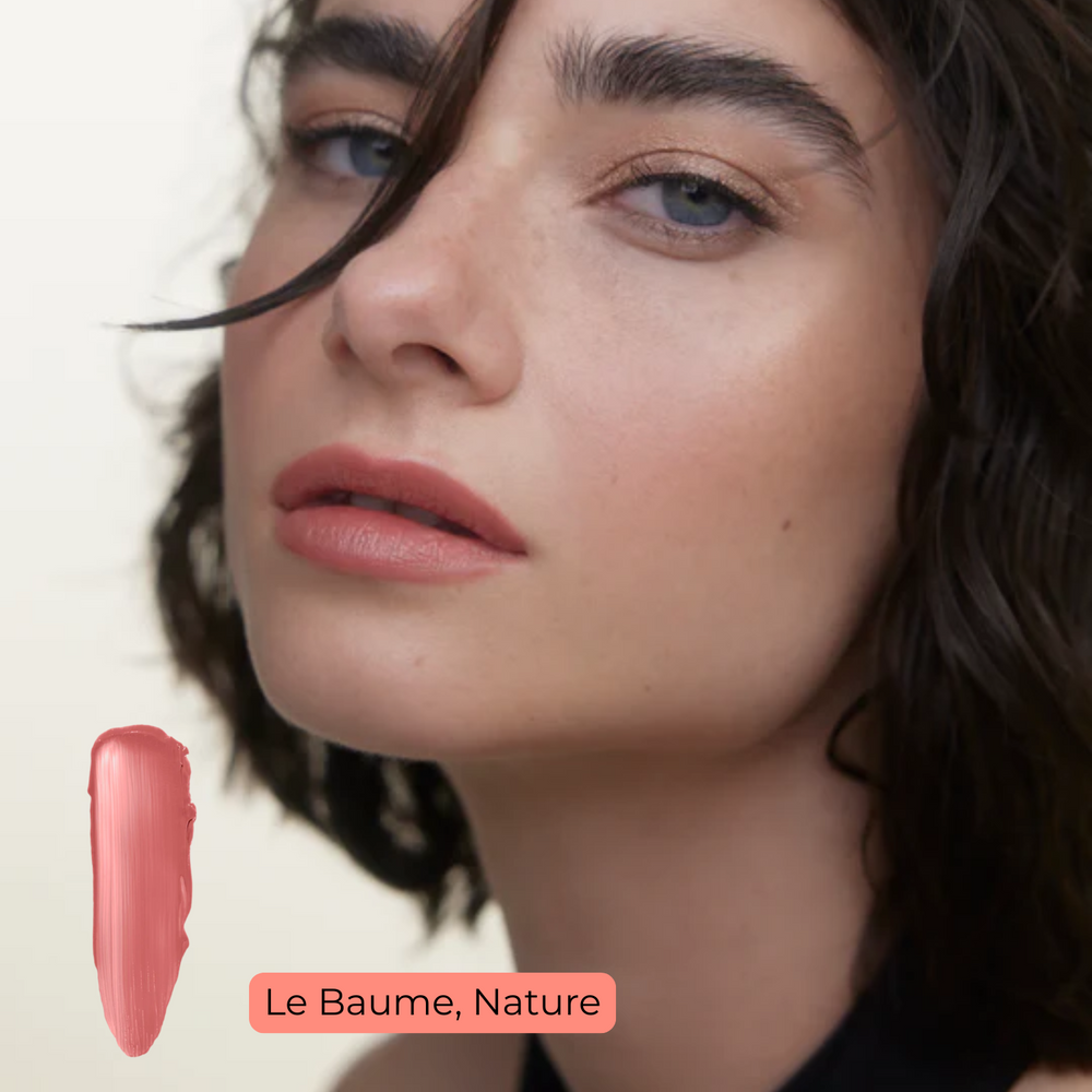 Tube du baume à lèvres teinté “Le Baume” de Wonderblush, design minimaliste

