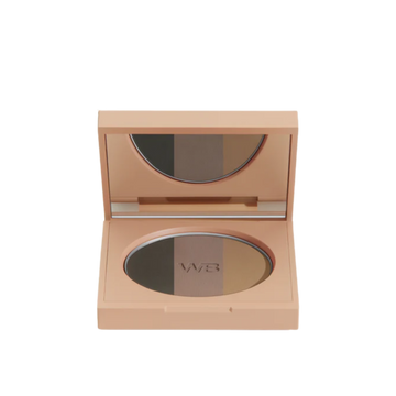 Palette Le Regard de Wonderblush avec trois teintes neutres pour yeux et sourcils, fini naturel et multifonction

