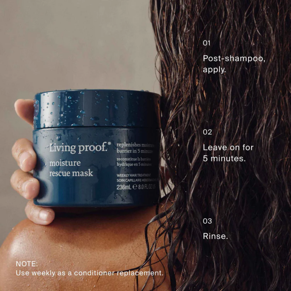 Masque Living Proof Moisture Rescue – traitement hydratant cheveux secs pour douceur et brillance