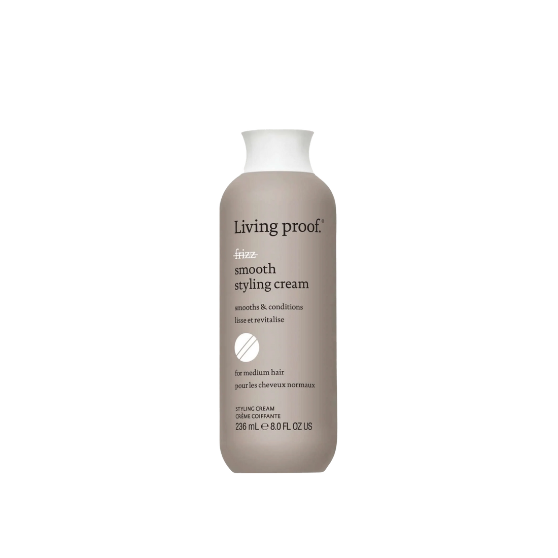 Living Proof No Frizz Smooth Styling Cream crème coiffante anti-frisottis pour cheveux lisses et brillants.