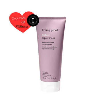 Masque réparateur Living Proof Restore 200 ml pour cheveux abîmés et secs.