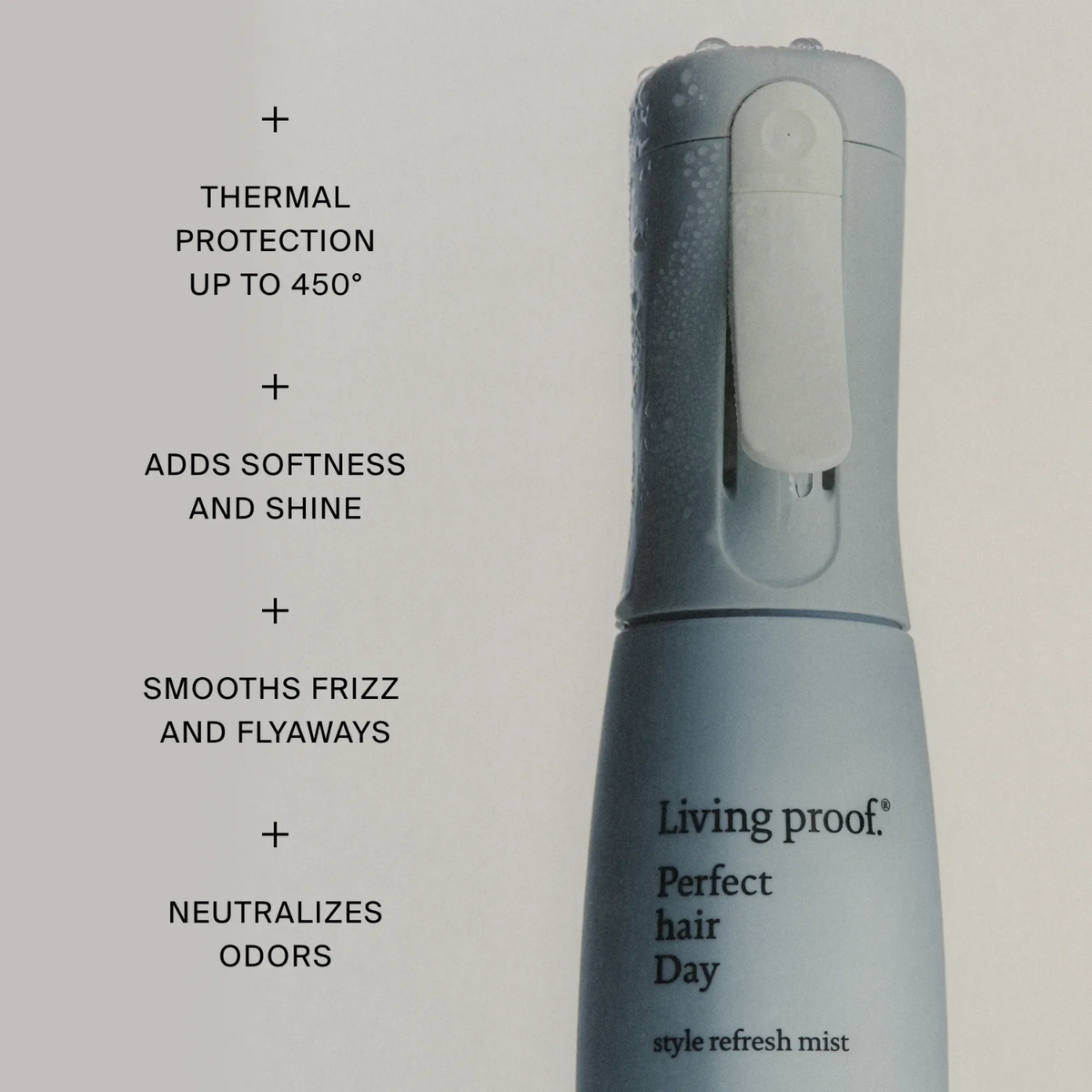 Living Proof Perfect Hair Day Style Refresh Mist brume coiffante rafraîchissante pour restyler les cheveux et protéger de la chaleur entre les lavages.