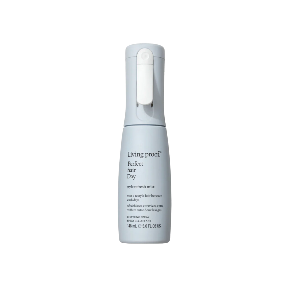Living Proof Perfect Hair Day Style Refresh Mist brume coiffante rafraîchissante pour restyler les cheveux et protéger de la chaleur entre les lavages.