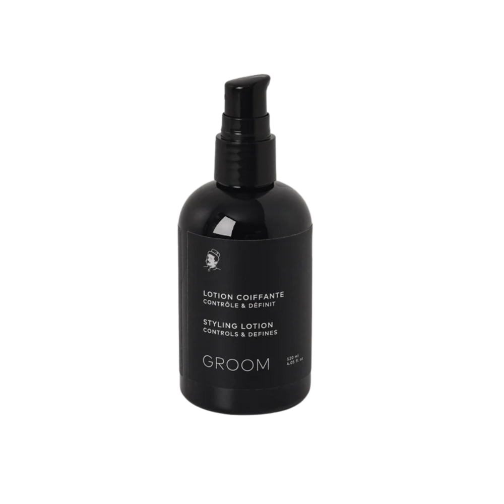 Flacon de Lotion Coiffante naturelle Groom – Soin coiffant pour homme au fini léger, fabriqué à Montréal

