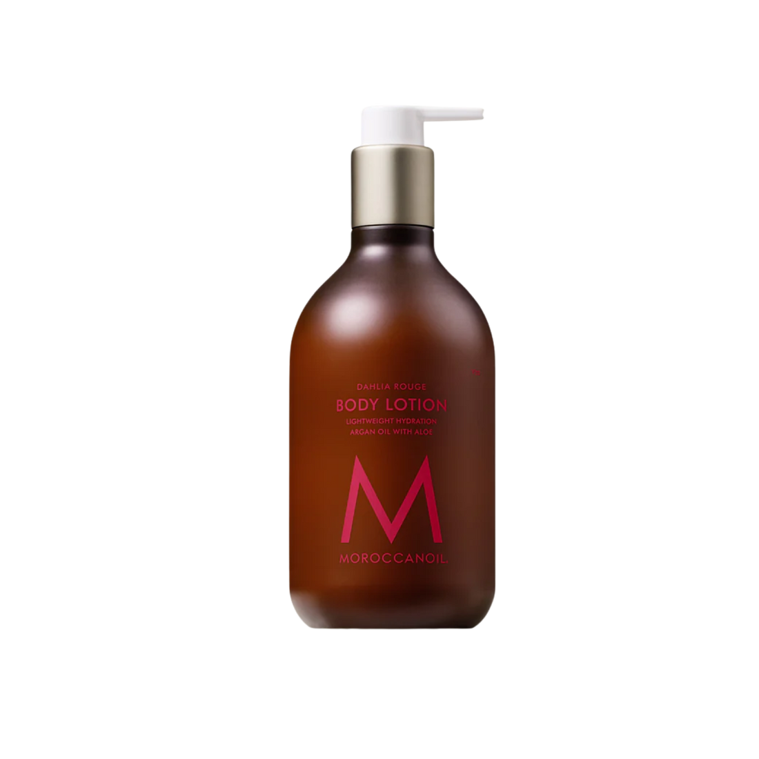 Flacon de lotion corporelle Moroccanoil Dahlia Rouge parfum floral bois musqué

