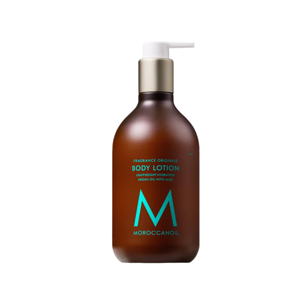 Flacon lotion corps Moroccanoil Fragrance Originale parfum ambre, magnolia et bois

