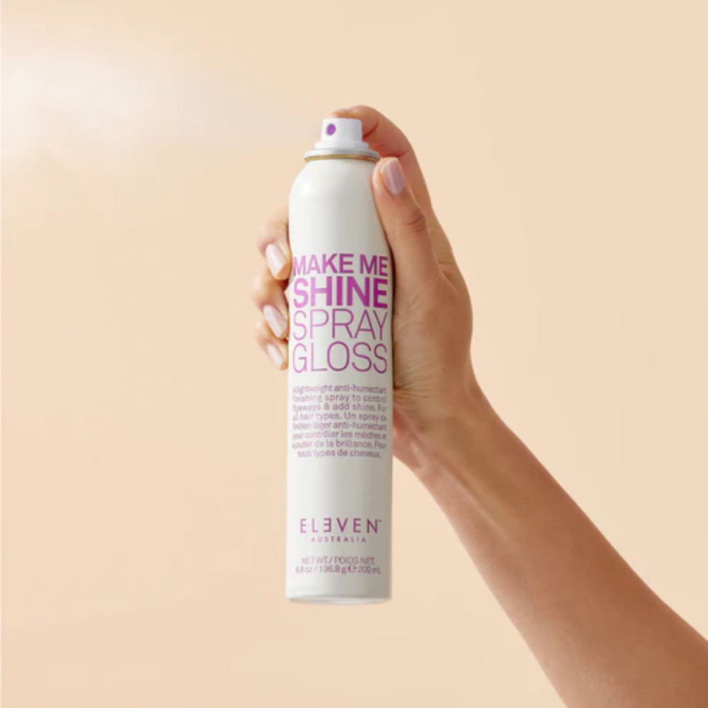 Flacon ELEVEN Make Me Shine Spray Gloss 200 ml — spray finition brillance naturel