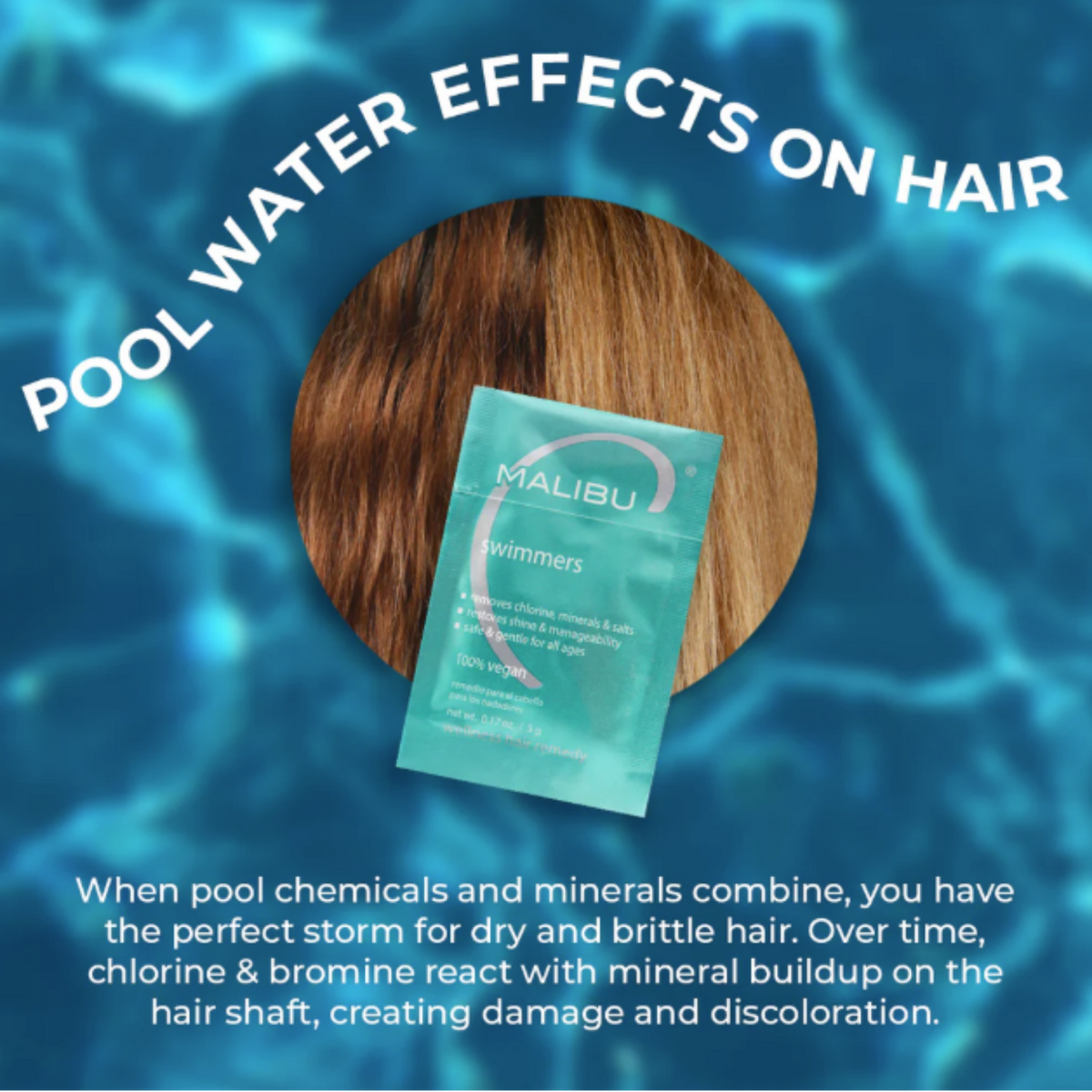 Soin Malibu Swimmers Wellness Remedy anti-chlore pour cheveux de nageurs élimine cuivre et minéraux