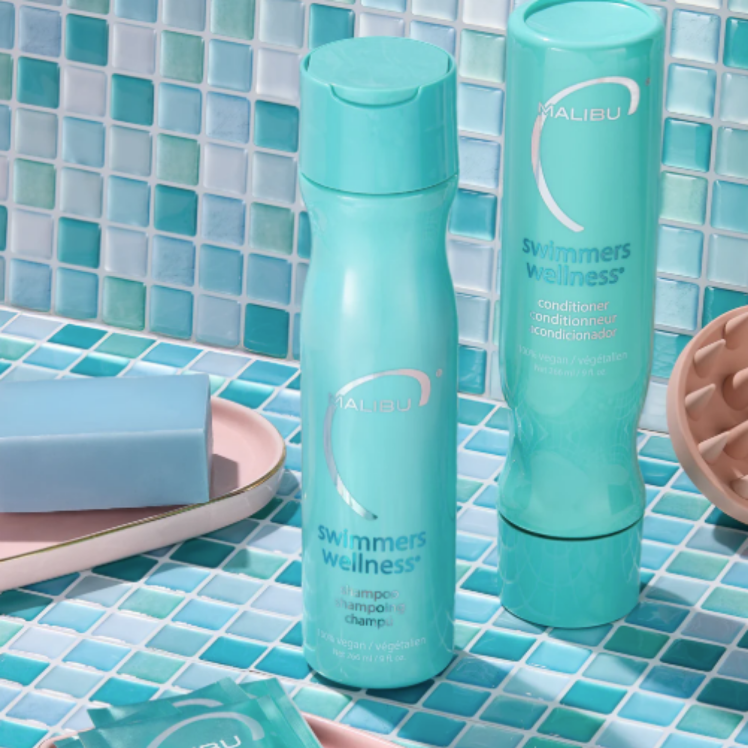Shampoing Malibu Swimmers Wellness anti-chlore pour cheveux de nageurs élimine cuivre et minéraux