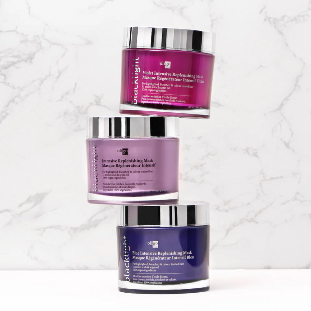 “Pot du Masque Bleu Intensif Oligo Blacklight – soin neutralisant et réparateur couleur”