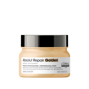 Masque Doré Resurfaçant Absolut Repair L'Oréal Professionnel 250 ml sur fond blanc

