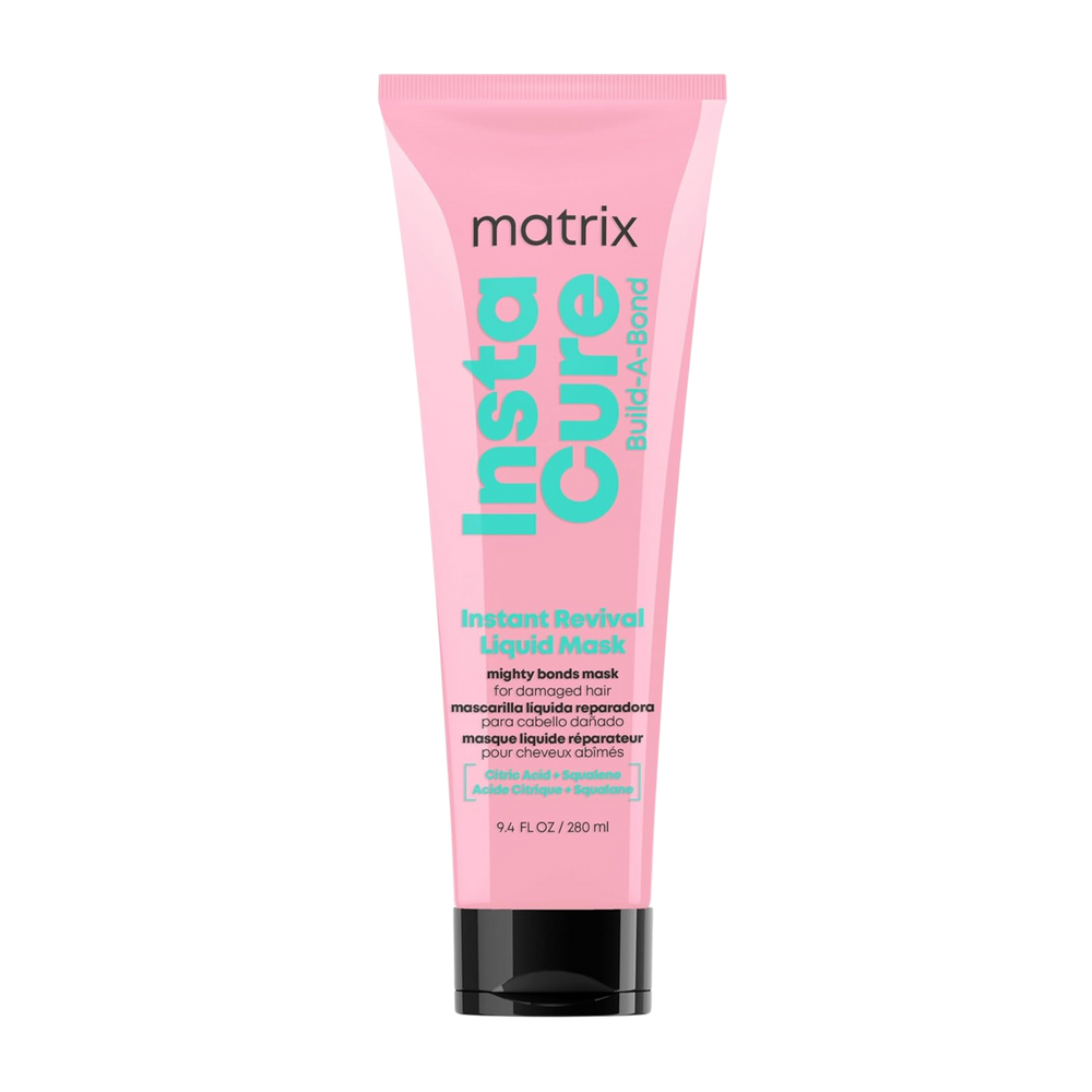“Masque liquide Matrix Instacure Build‑A‑Bond 280 ml – flacon translucide liquéfié, texture crème légère”