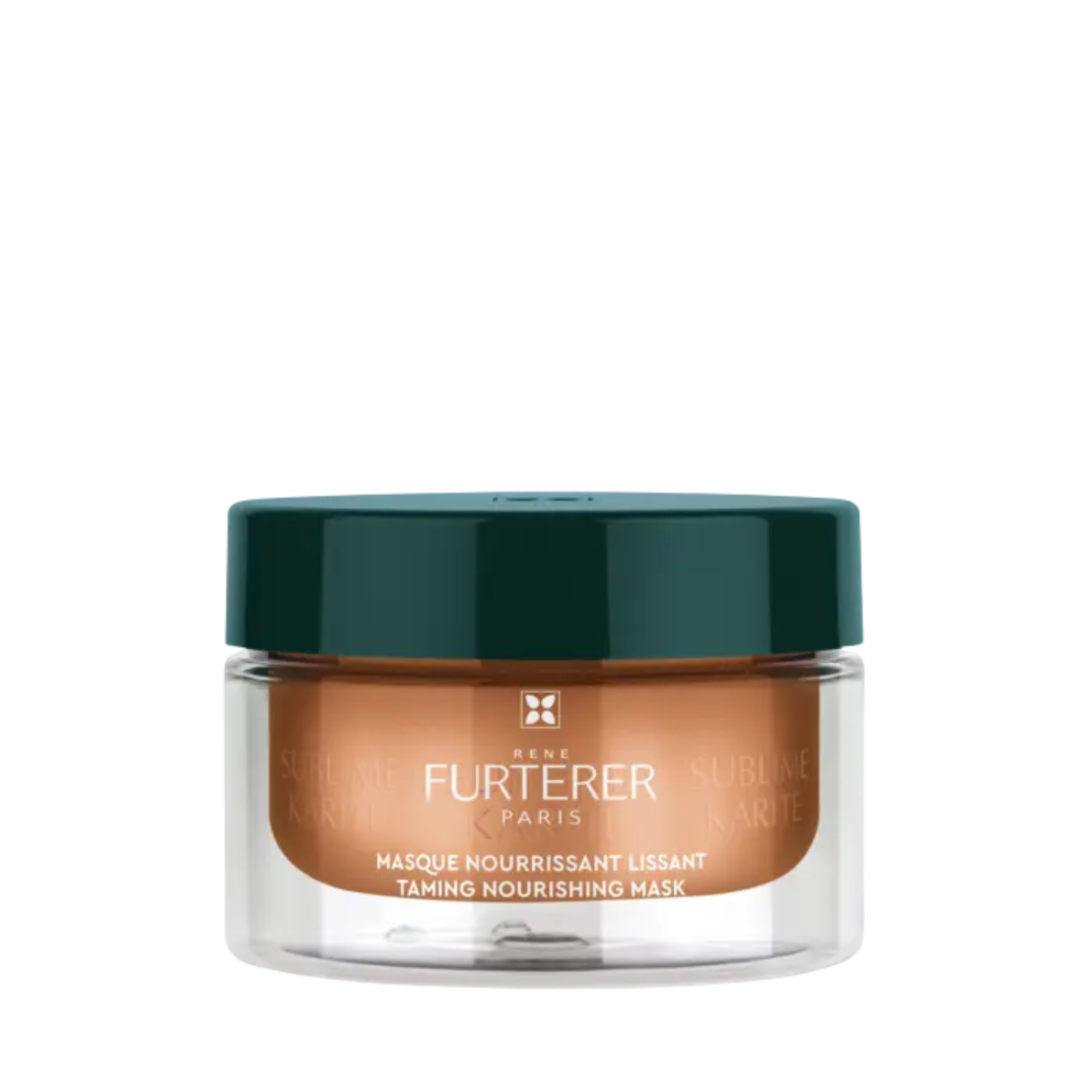 Pot de Masque Nourrissant Lissant Sublime Karité René Furterer, pour cheveux très secs, version nourrissante et lissante, 200 ml.


