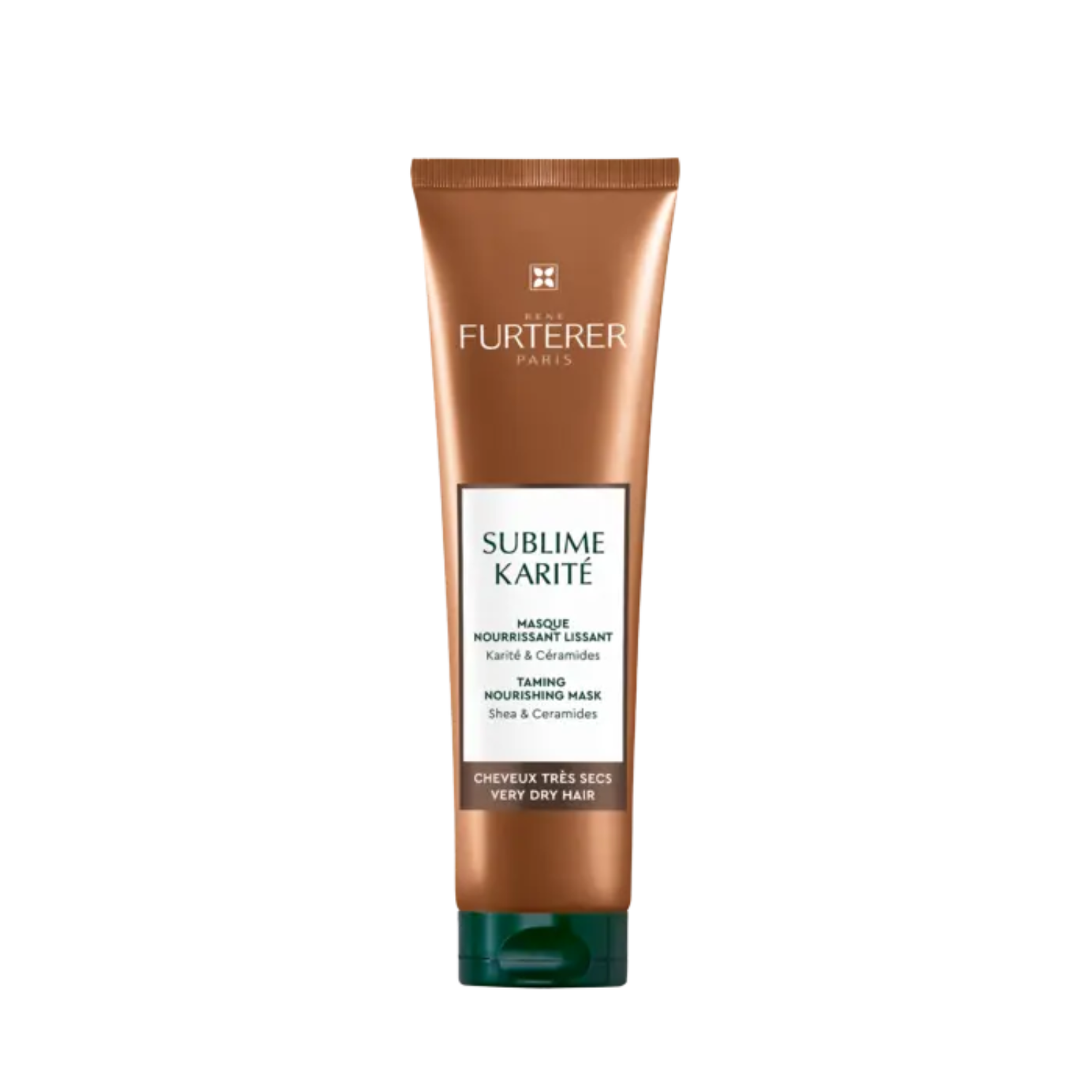 Pot de Masque Nourrissant Lissant Sublime Karité René Furterer, pour cheveux très secs, version nourrissante et lissante, 200 ml.

