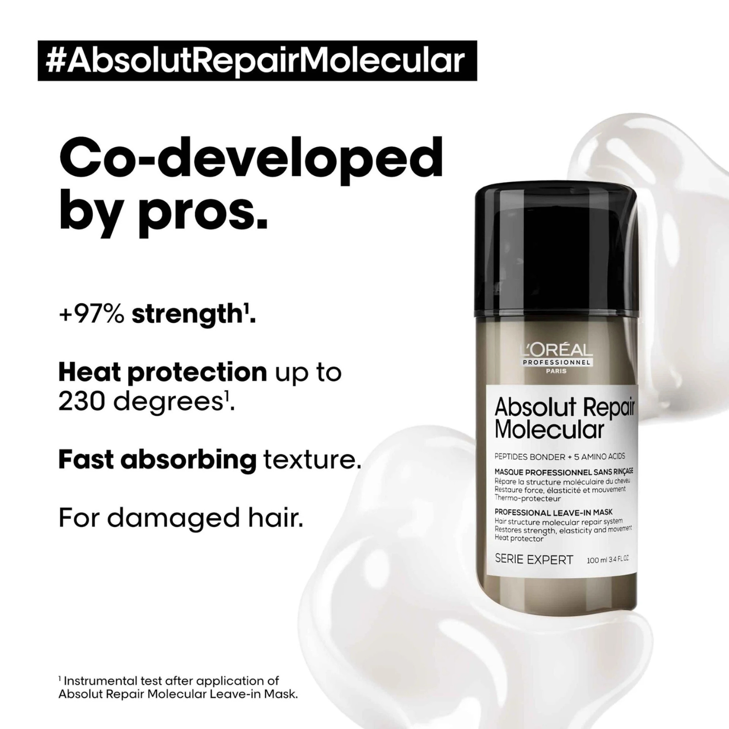 Masque Réparateur Moléculaire Absolut Repair L'Oréal Professionnel 250 ml sur fond blanc

