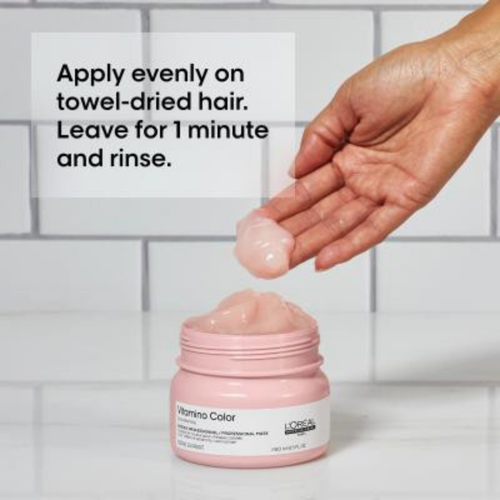 Masque Radiance Vitamino Color L'Oréal Professionnel 250 ml sur fond blanc