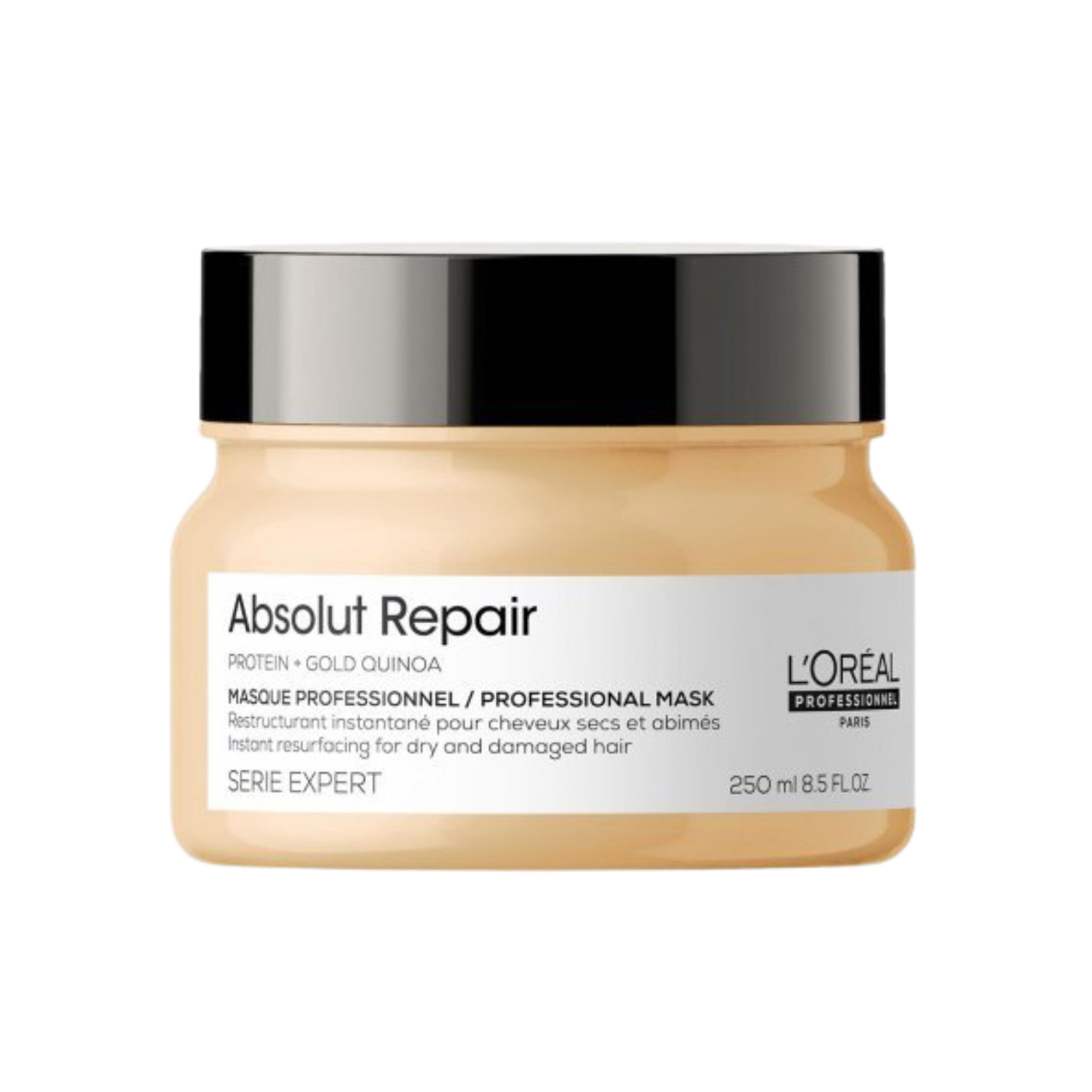 Masque Resurfaçant Instantané Absolut Repair L'Oréal Professionnel 250 ml sur fond blanc