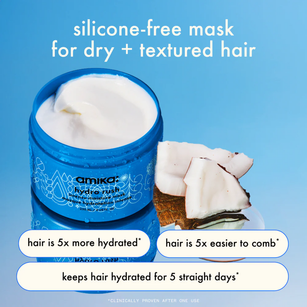 Pot du masque amika Hydro Rush pour hydratation intense des cheveux secs

