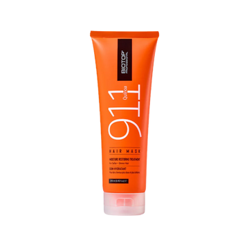 Pot de masque capillaire Biotop 911 Quinoa 350 ml, étiquette sobre et design élégant.